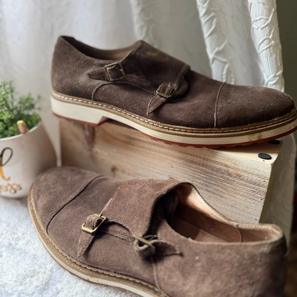 1901 Albany Double Monk Strap Tan suede